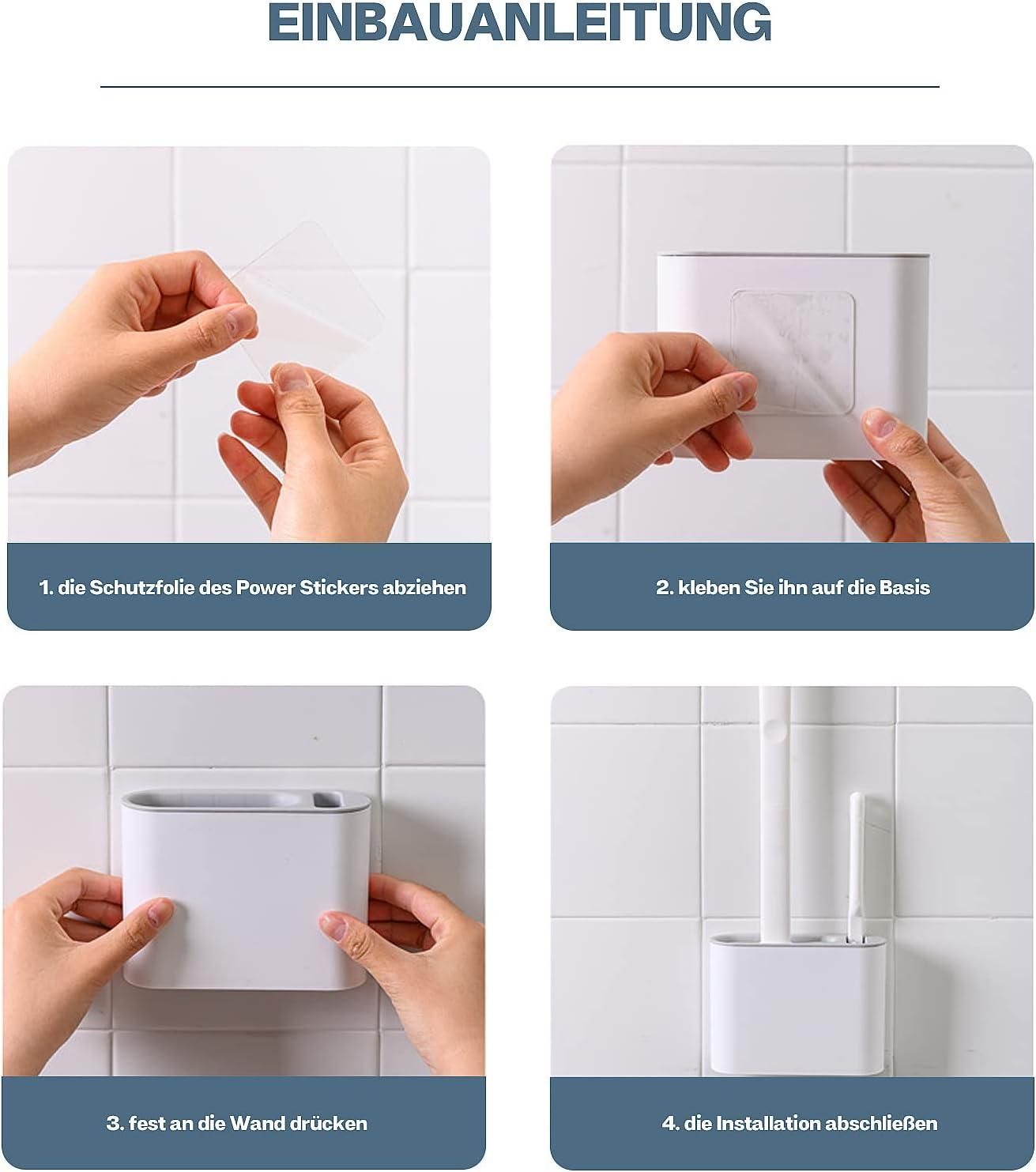 Wall Mounted Silicone Toilet Brush Set